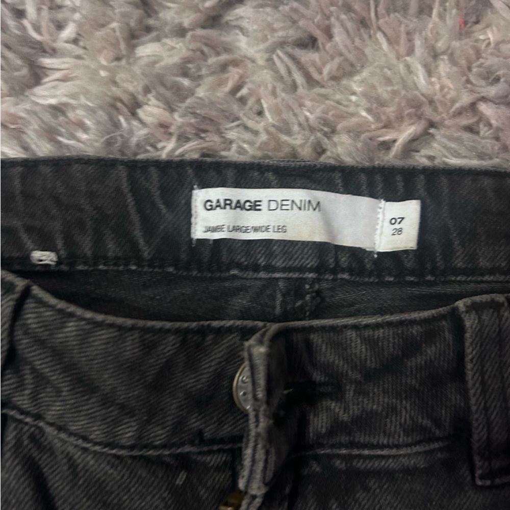 Garage Denim WIDE LEG Black Jeans